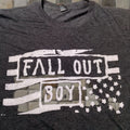 Tultex Fall Out Boy Shirt Unisex M Gray Solid Short Sleeve Graphic Rock Band T Shirt Men S Size M Hoodie, Sweatshirt