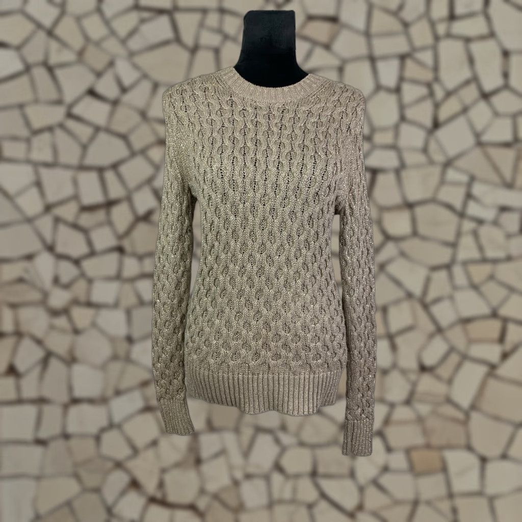 Crew Vintage J Crew Women S Sweater Pullover Cable Knit Metallic Sparkle Long Sleeve Fall Winter S