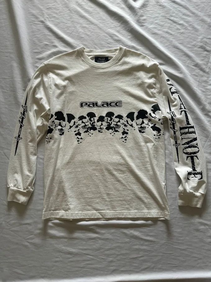 Palace Death Note Longsleeve Tee White M Hoodie, Sweatshirt | FlexRushtees.com