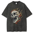 Vintage The Burning Head Skeleton Vintage Design Printed Tee Hoodie, Sweatshirt | FlexRushtees.com
