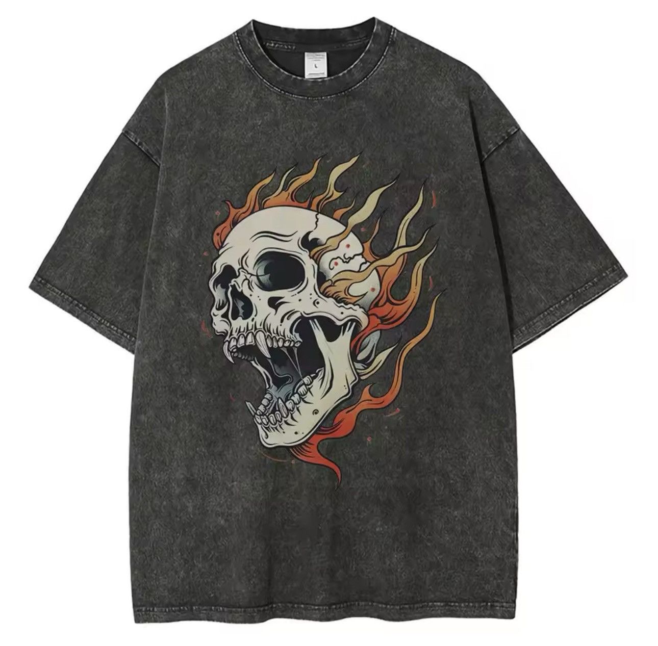 Vintage The Burning Head Skeleton Vintage Design Printed Tee Hoodie, Sweatshirt | FlexRushtees.com
