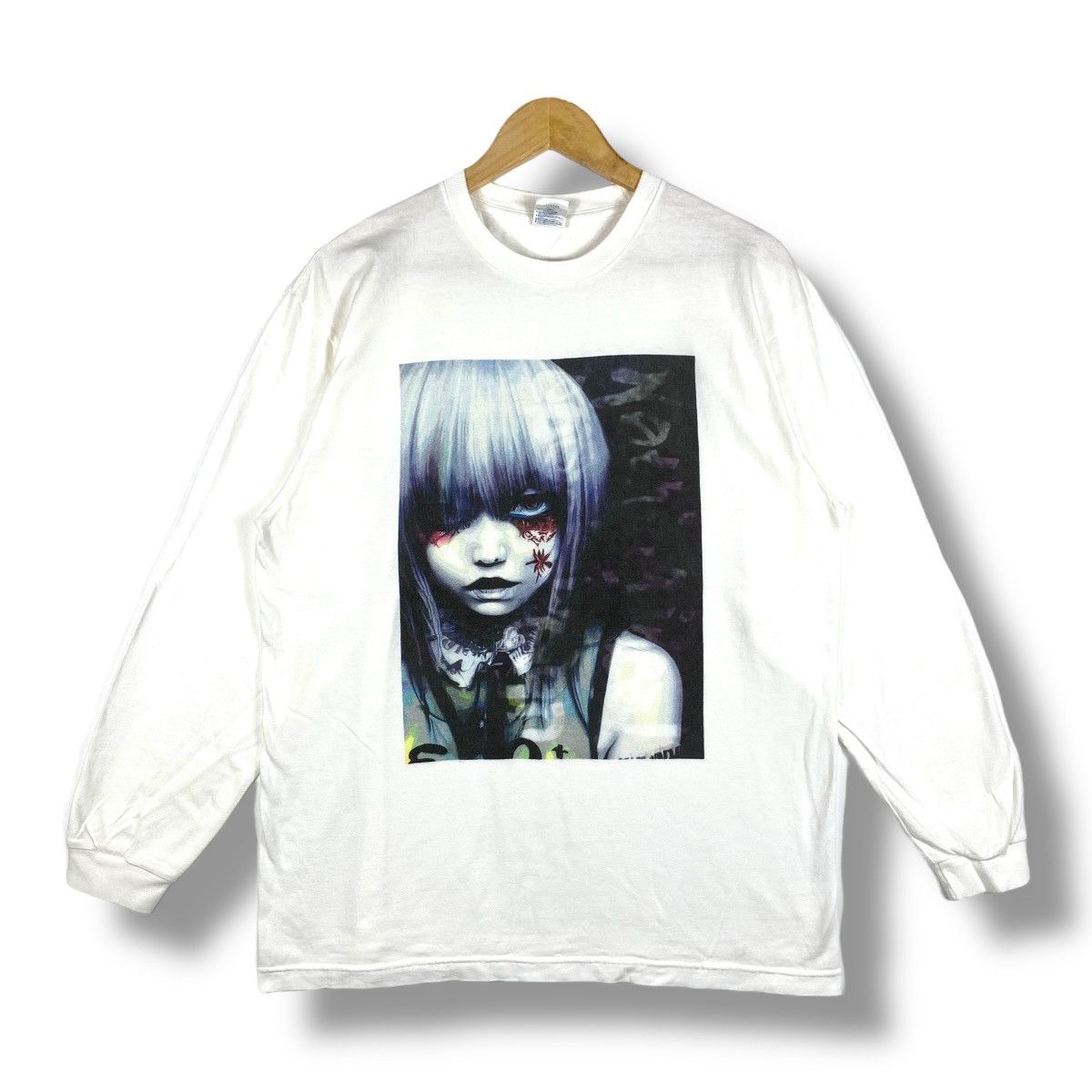 Japanese Brand Goth Illustration Artwork Graphic Long Sleeve Tee Shirt