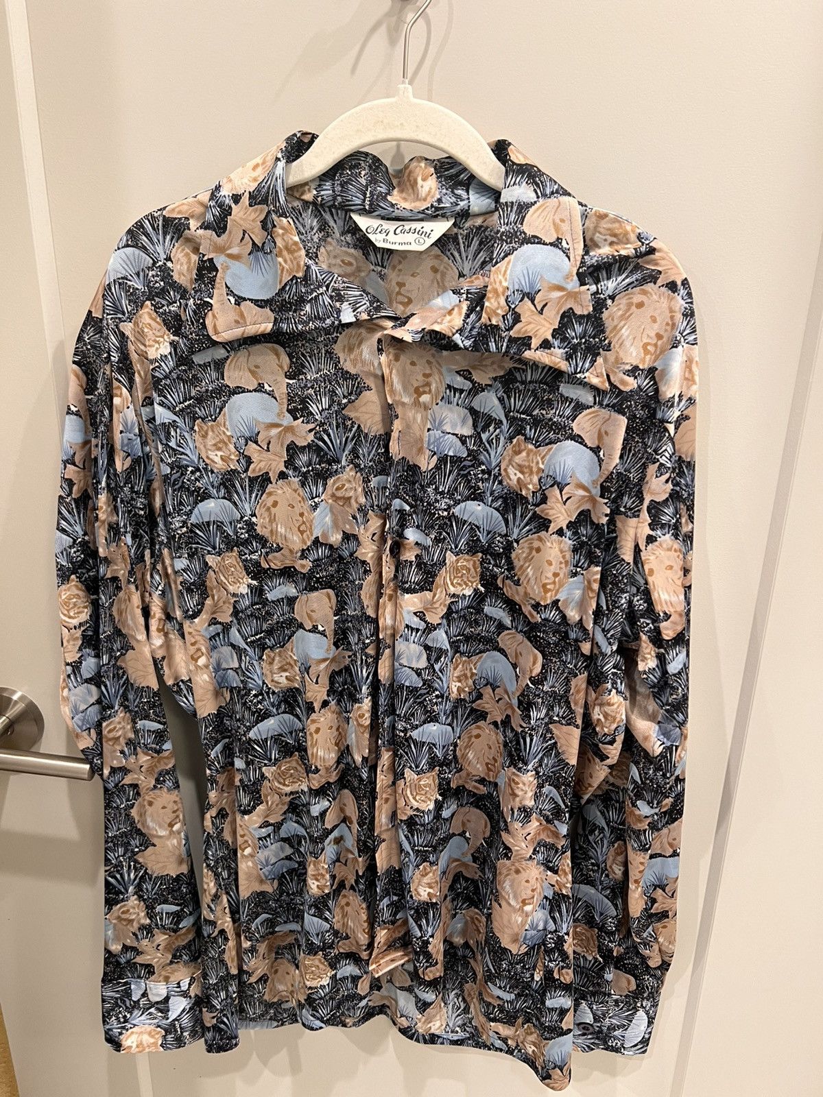 Oleg Cassini Vintage 70s Silk Shirt