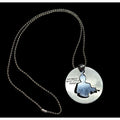 Other Scarface Silver Tone Cutout Pendant Necklace