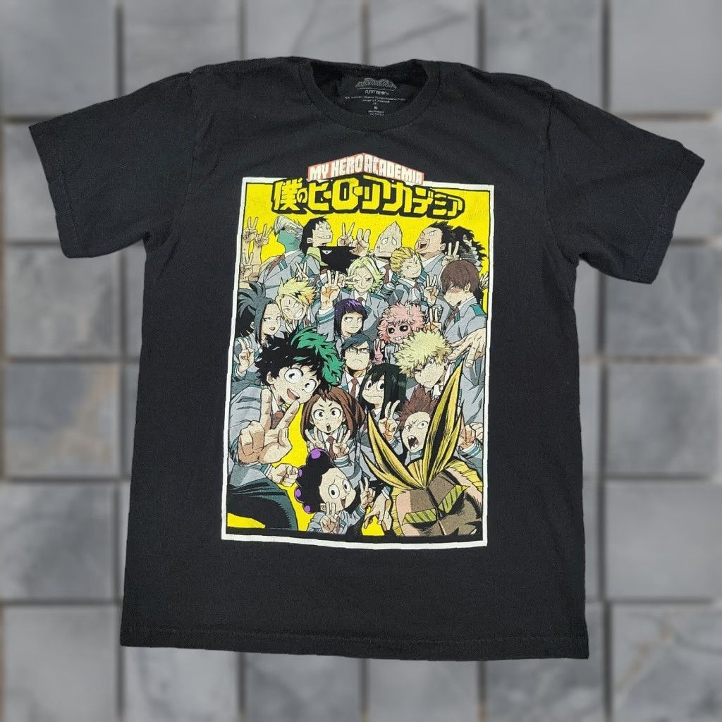 Vintage My Hero Academia Shirt Adult Medium Black Graphic Print Short Sleeve Crew Neck Anime Manga M