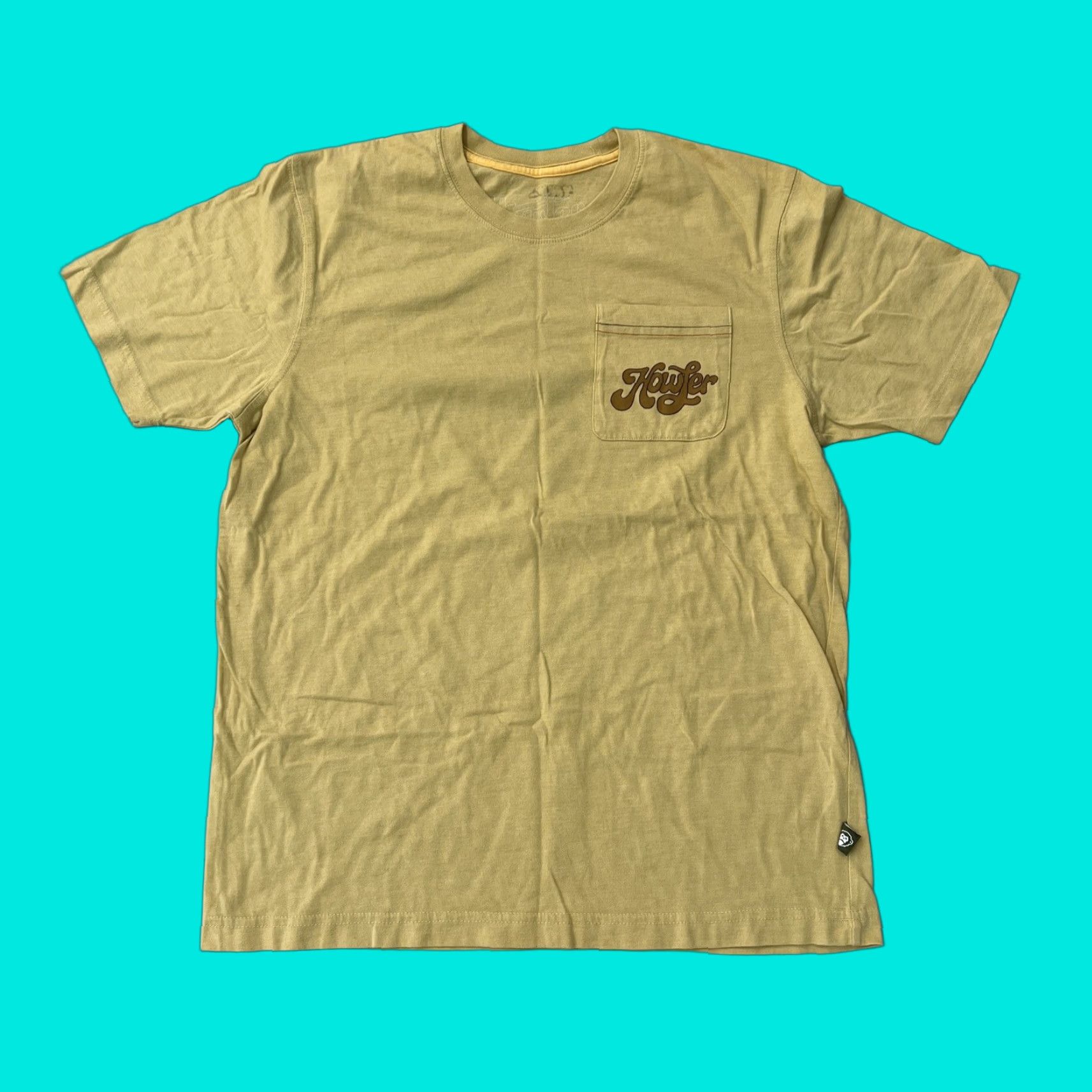 Brothers Howler Brothers Yellow Pocket Tee Graphic Short Sleeve Tropical Shirt Size M Shirt