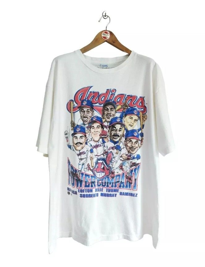 Salem Sportswear X Vintage Vintage Cleveland Indians Power Company 90s T Shirt Xxl Hoodie, Sweatshirt | FlexRushtees.com