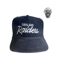 Other Vtg Oakland Raiders Script Corduroy Zipper Back Snapback