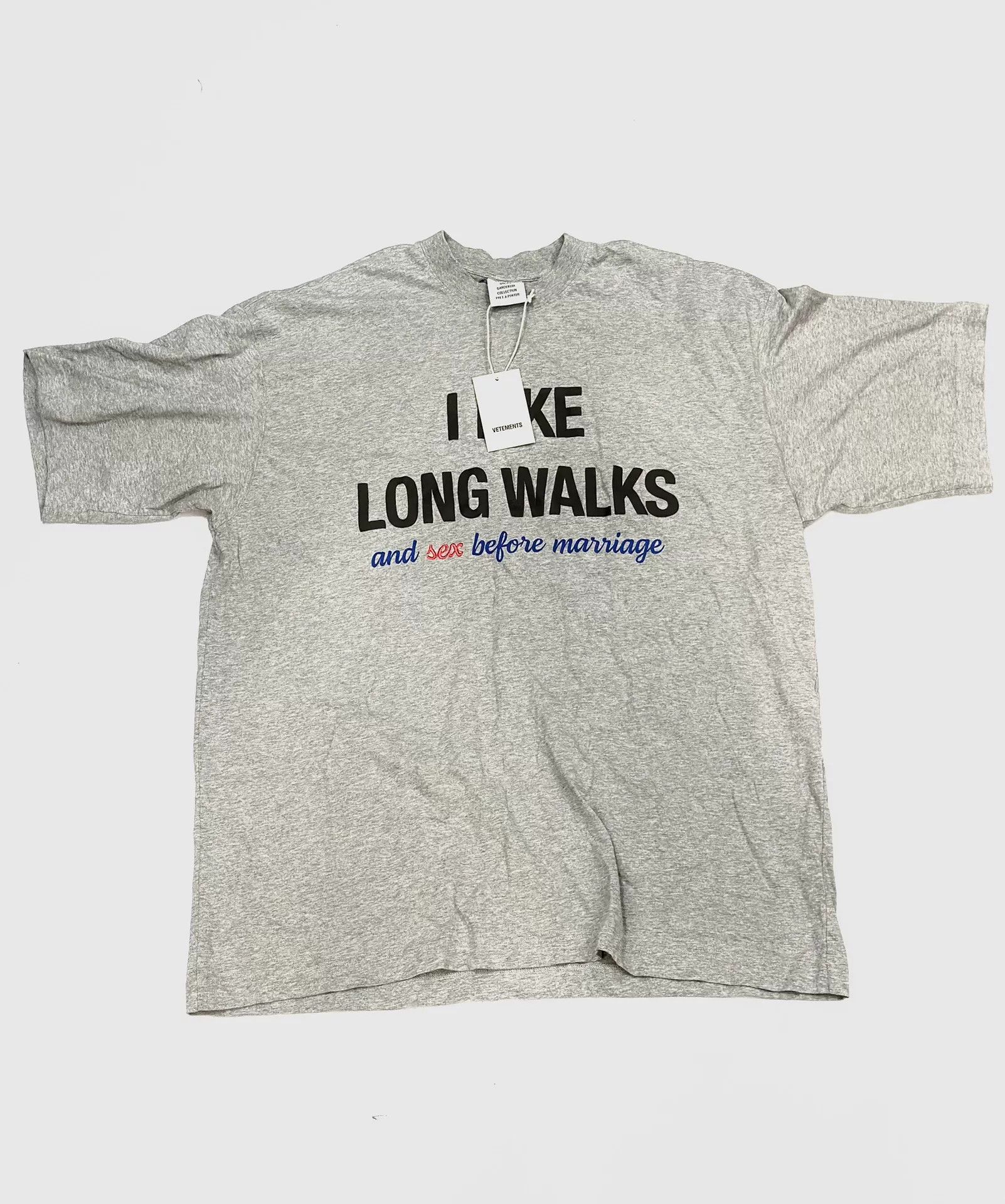 Vetements Grey Slogan Short Sleeve T Shirt Hoodie, Sweatshirt | FlexRushtees.com