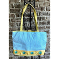 Factory Quacker Factory Resort Blue White Seersucker Seashell Tote Y