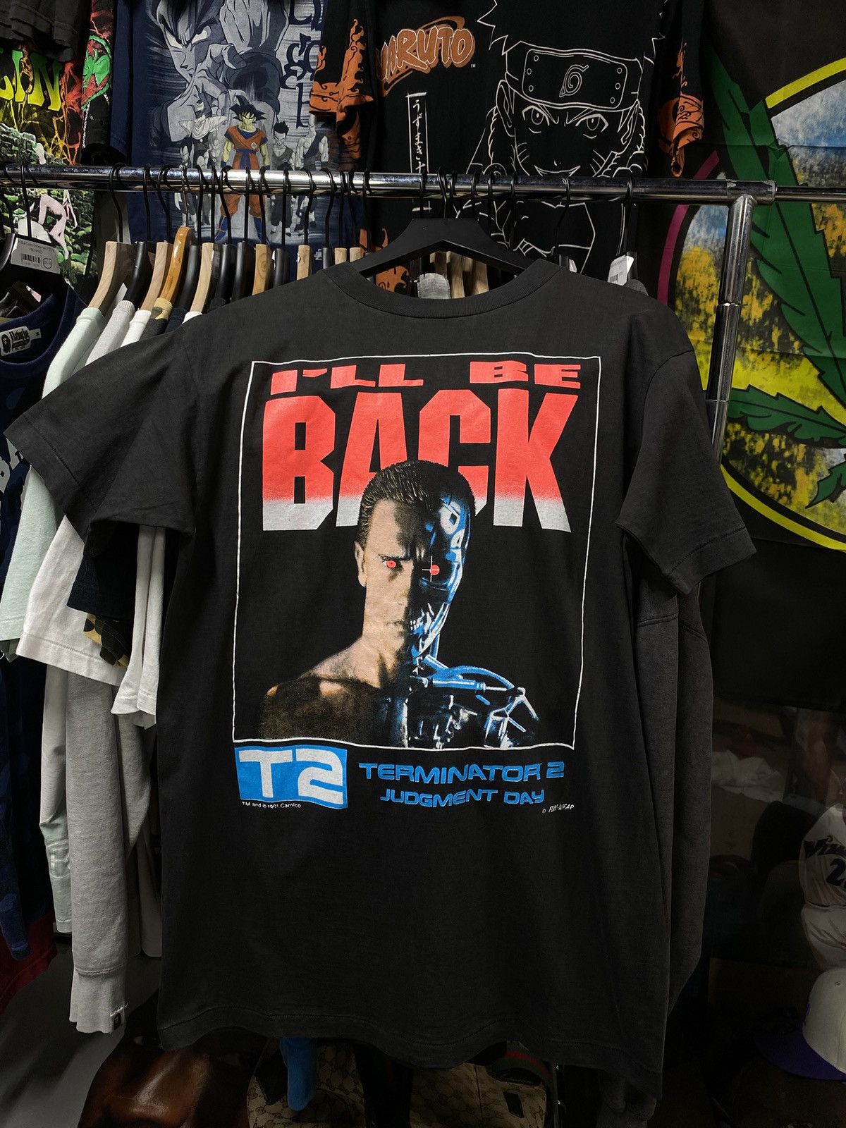 Vintage 1991 Terminator T2 Movie T Shirt Adult Large Hoodie, Sweatshirt | FlexRushtees.com
