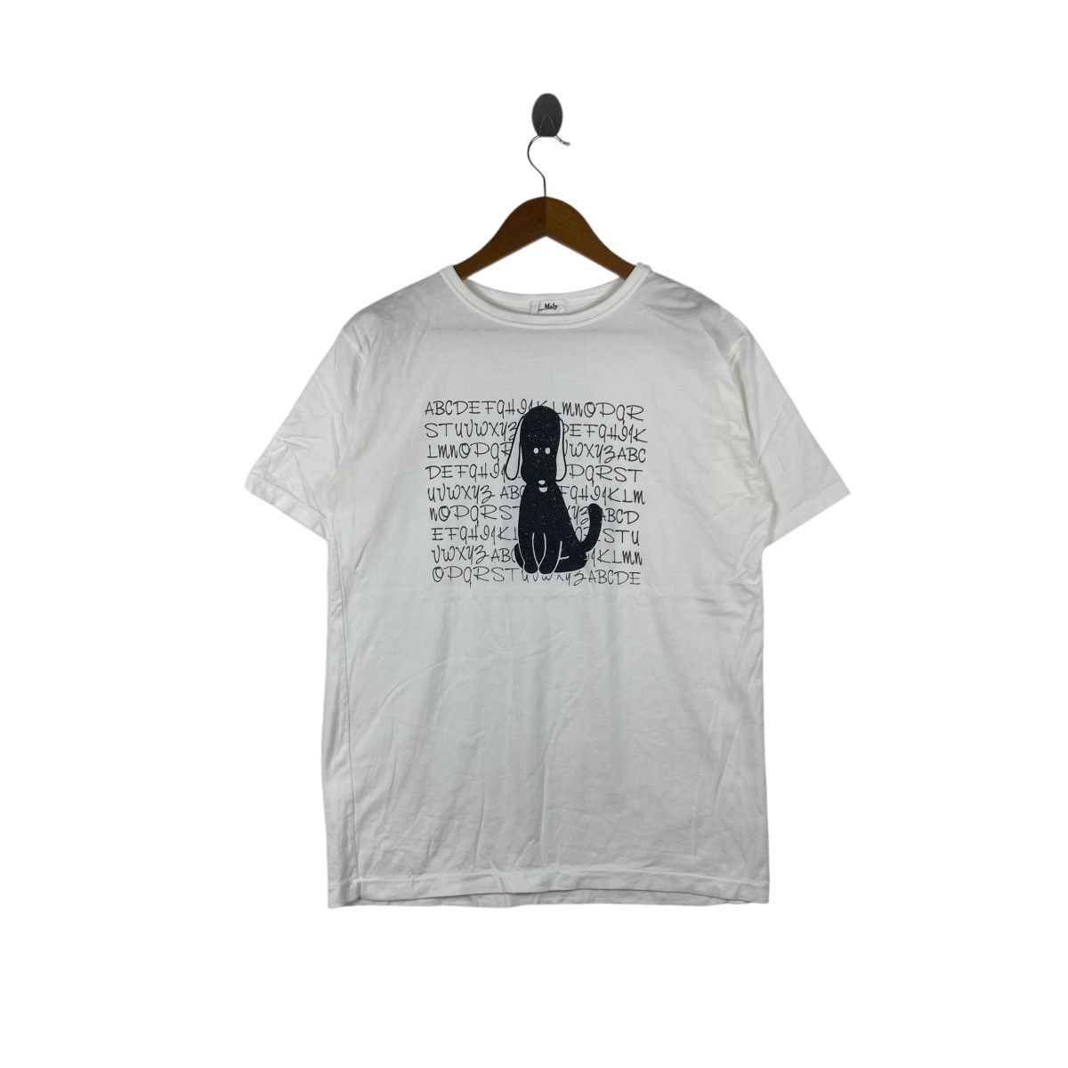 Vintage 90 Black Dog Alphabet Illustration Tee Shirt Top Hoodie, Sweatshirt | FlexRushtees.com
