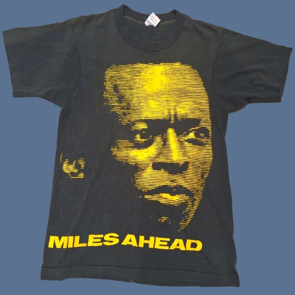 Fruit Of The Loom Vintage Miles Davis Miles Ahead Jazz Band Tour Rare Retro T Shirt M Black Cotton F Hoodie, Sweatshirt