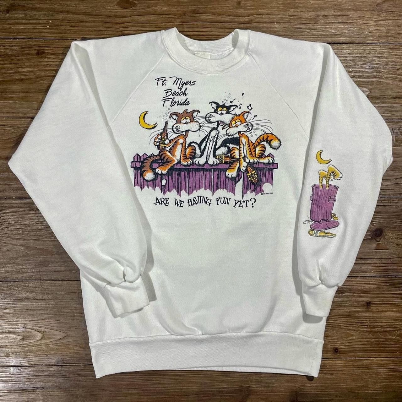 Vintage 1985 Ft Myers Florida Drunk Cats Sweatshirt