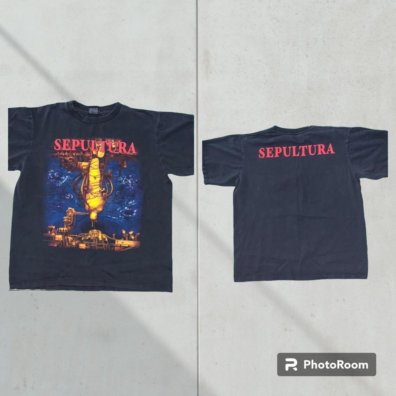 Vintage Vtg Sepultra Chaos Ad Tshirt Obscure Rock Heavy Metal Tag Hoodie, Sweatshirt | FlexRushtees.com