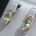 Other Light Green Stone Drop Earrings For Women 585 Rose God