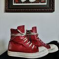 Owens Rick Owens Chili Red Milk High Top Ramones