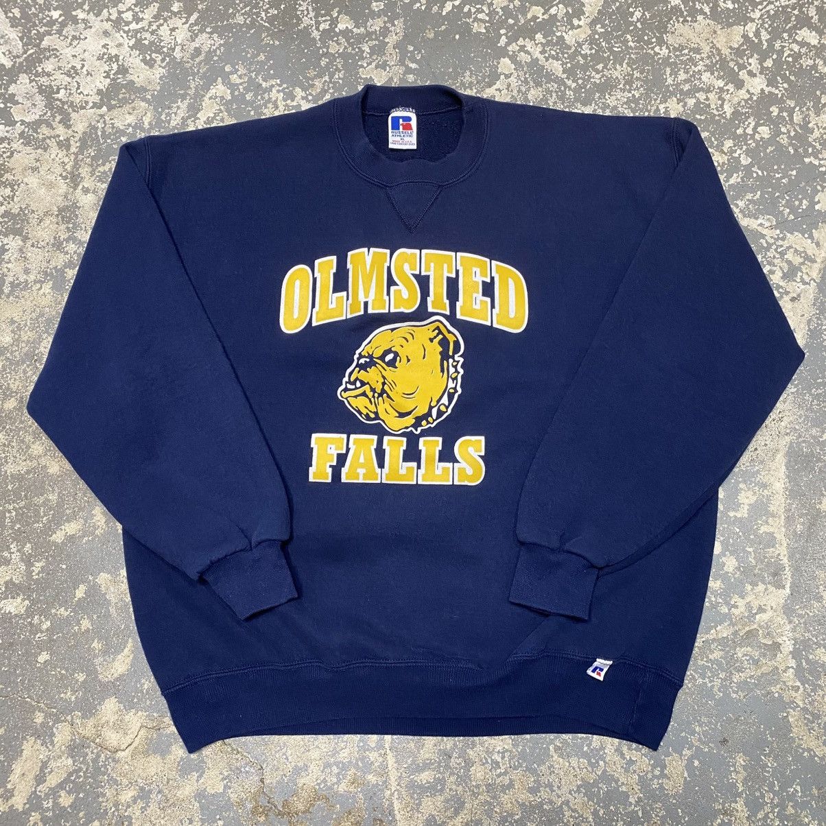 Vintage Russell Athletic Olmsted Falls Navy Boxy Crewneck Us