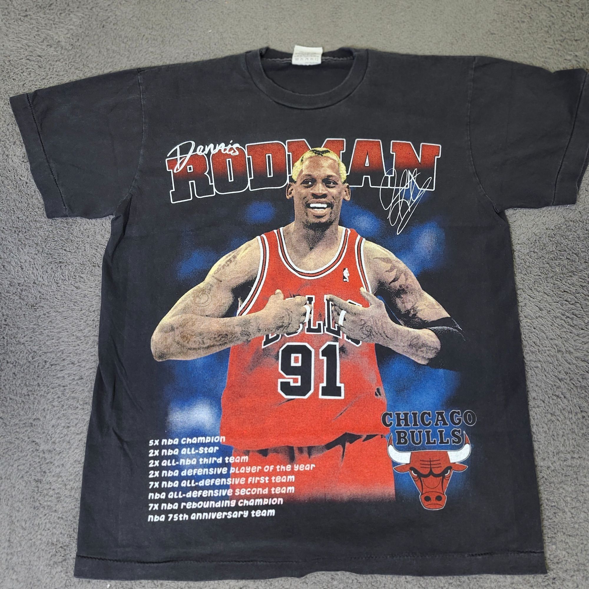 Vintage Dennis Rodman Chicago Bulls Bootleg Tee Large Hoodie, Sweatshirt | FlexRushtees.com