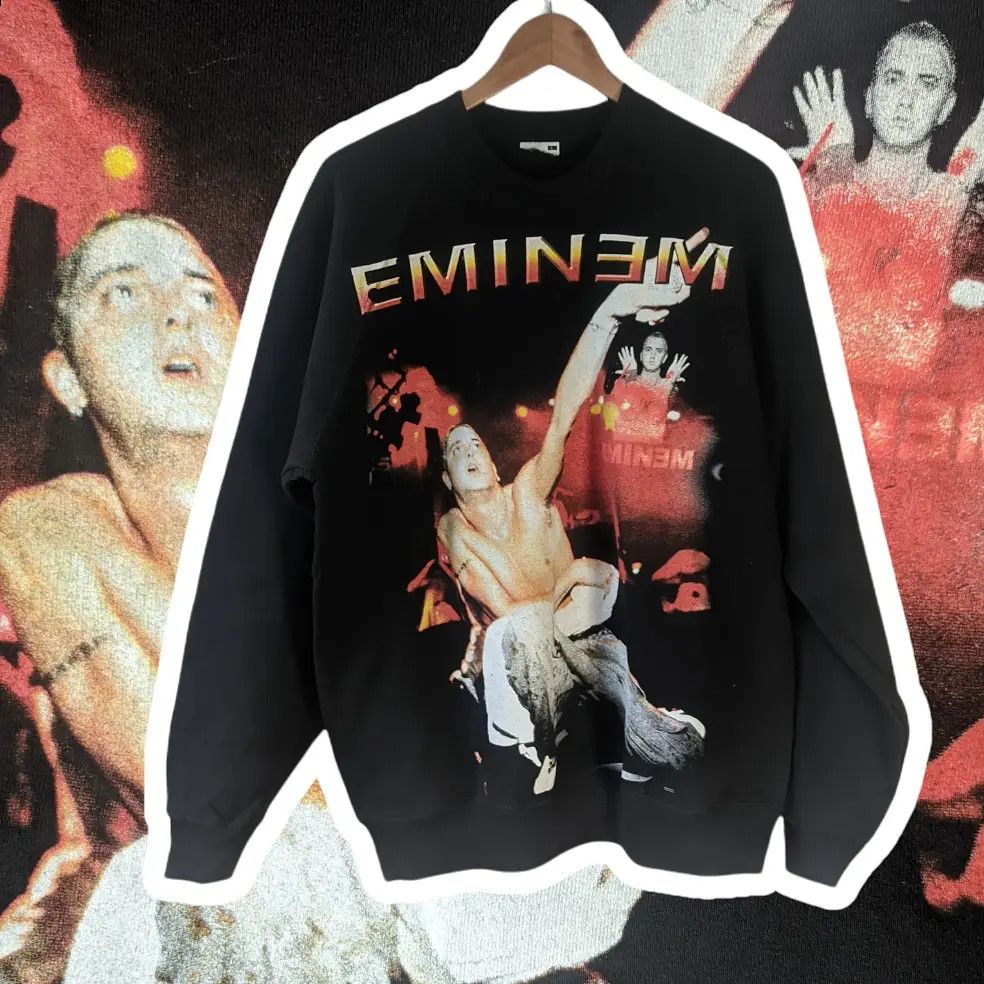 Rap Tees X Vintage Early 00 S Eminem Crew Neck Sweater Hoodie, Sweatshirt | AU16VibeMintTees.com