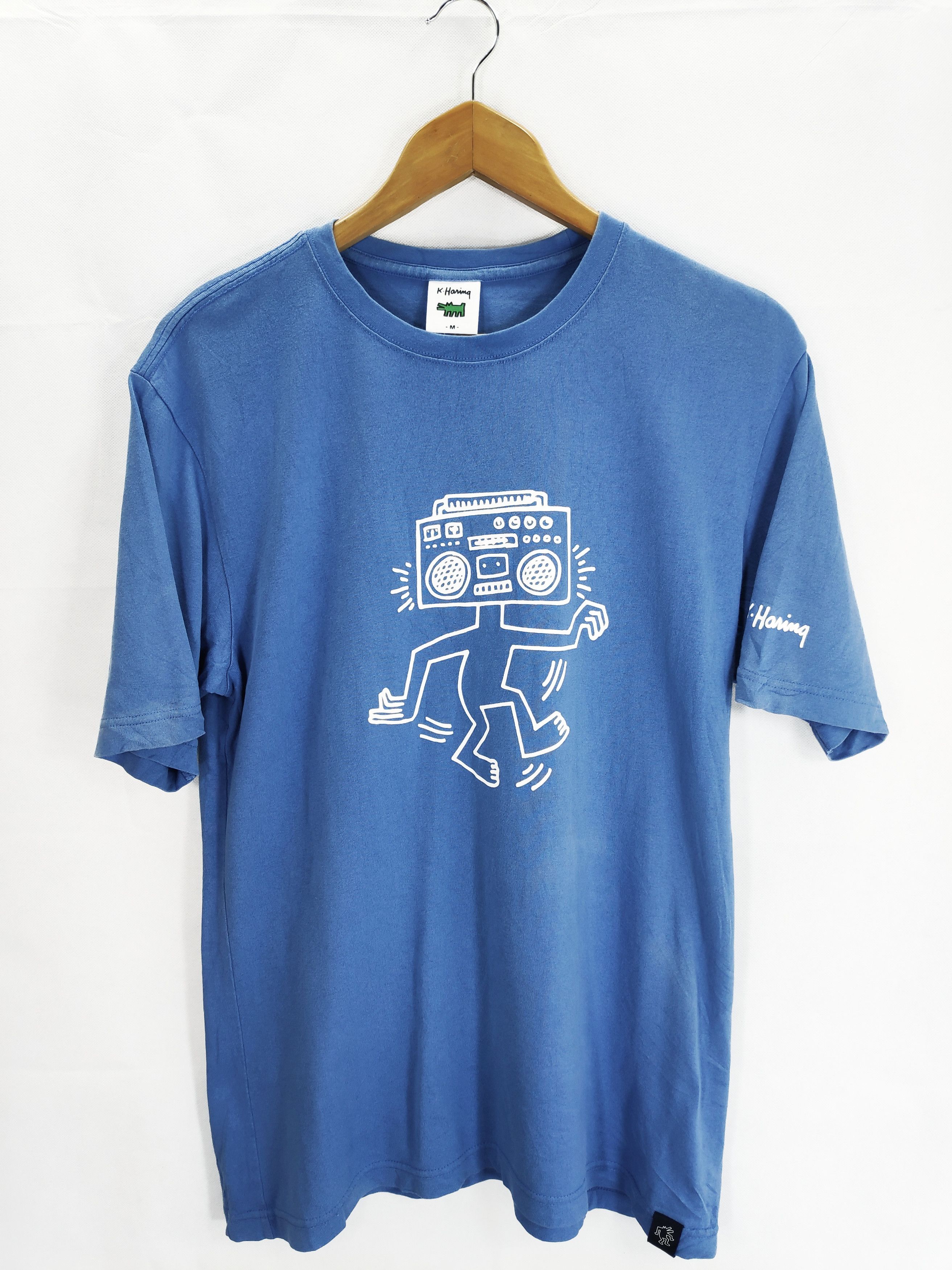 Vintage Keith Haring Dancing Radio Head Pop Art Graffiti Tortoise Tee Medium Hoodie, Sweatshirt | FlexRushtees.com