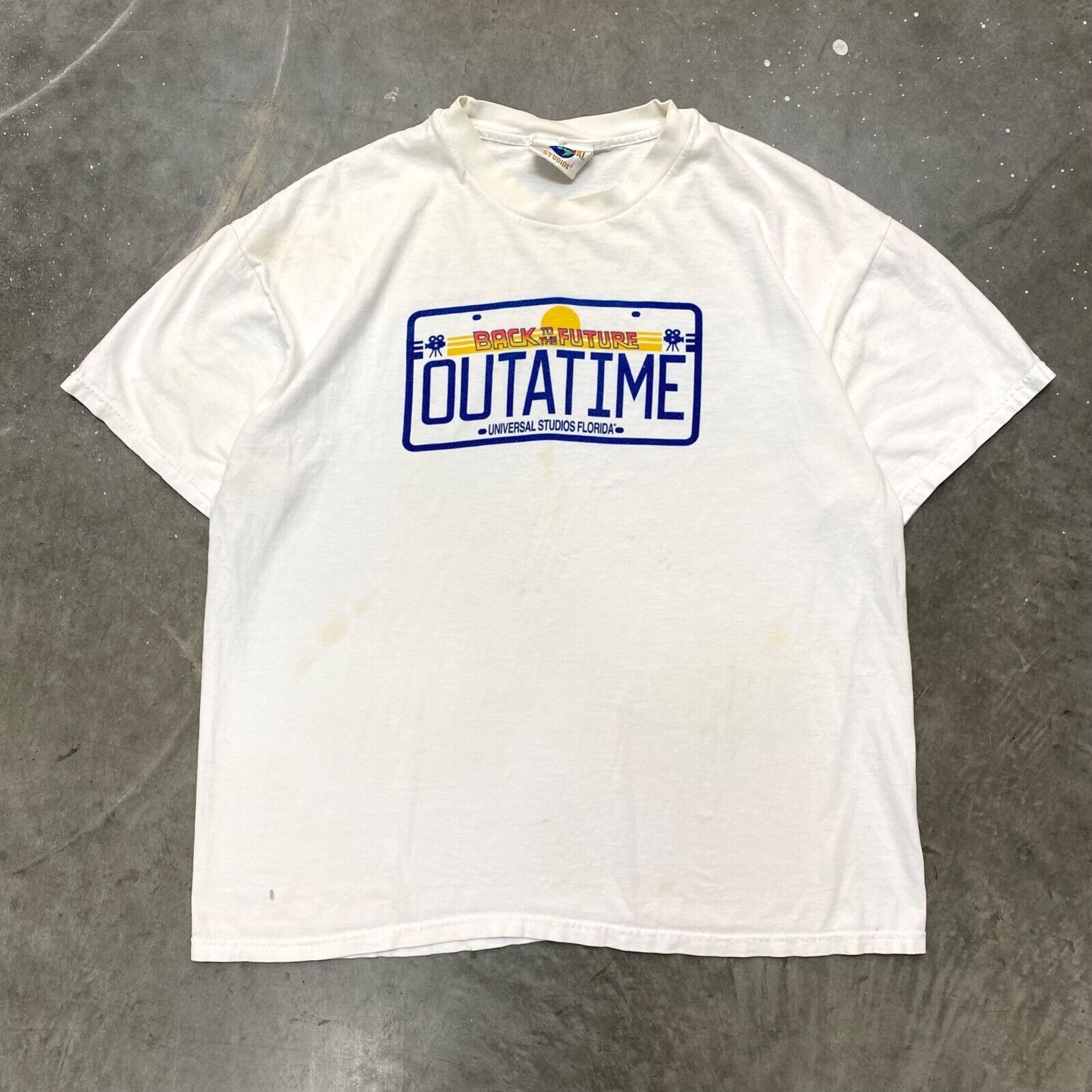 Vintage Vtg Back To The Future Outa Time License Plate T Shirt