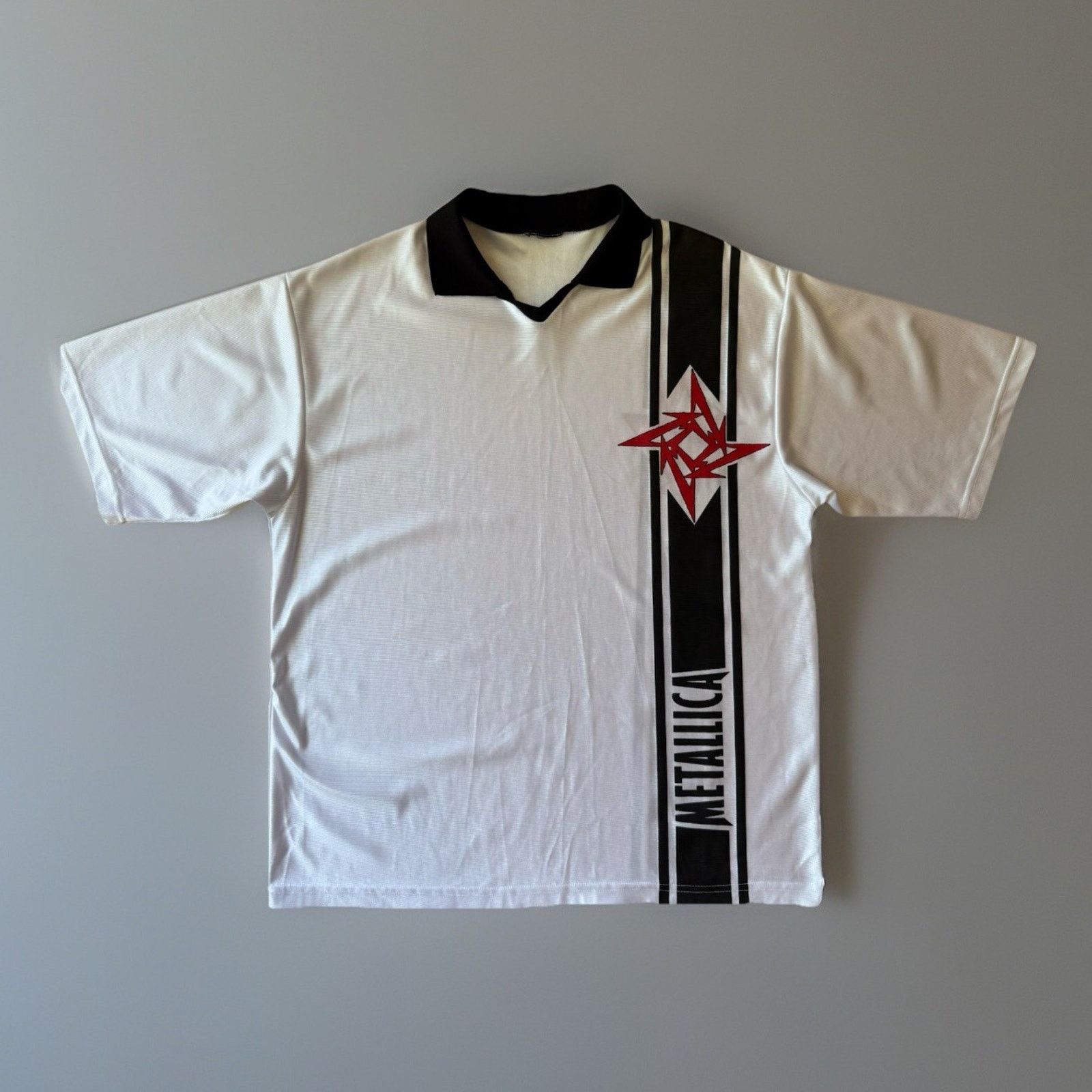 Giant Vintage Metallica Soccer Jersey Xl White 90s Giant Rock