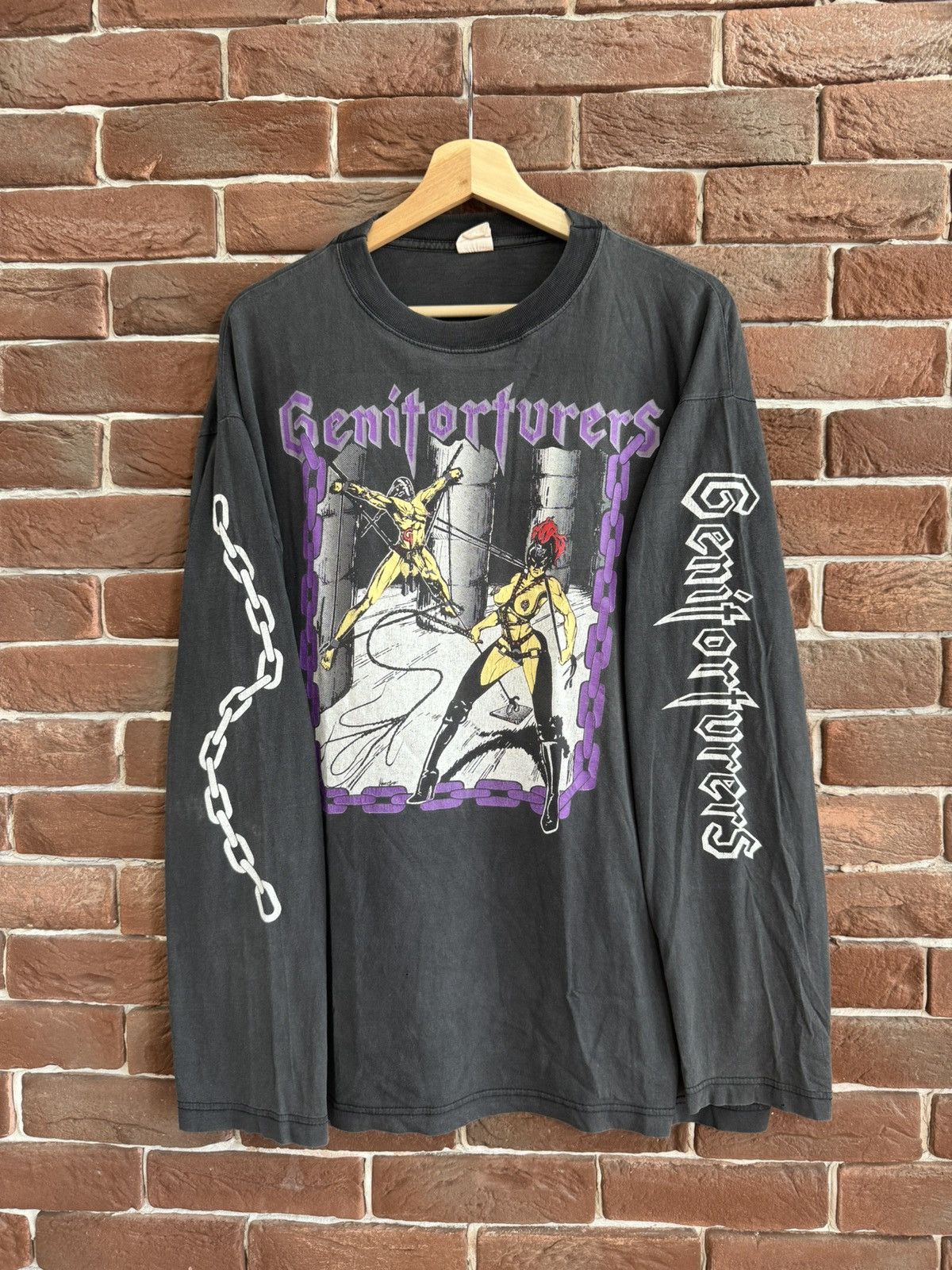 Band Tees Genitorturers Vintage 90s Metal Rock Band Tee Grail Rare Hoodie, Sweatshirt | FlexRushtees.com