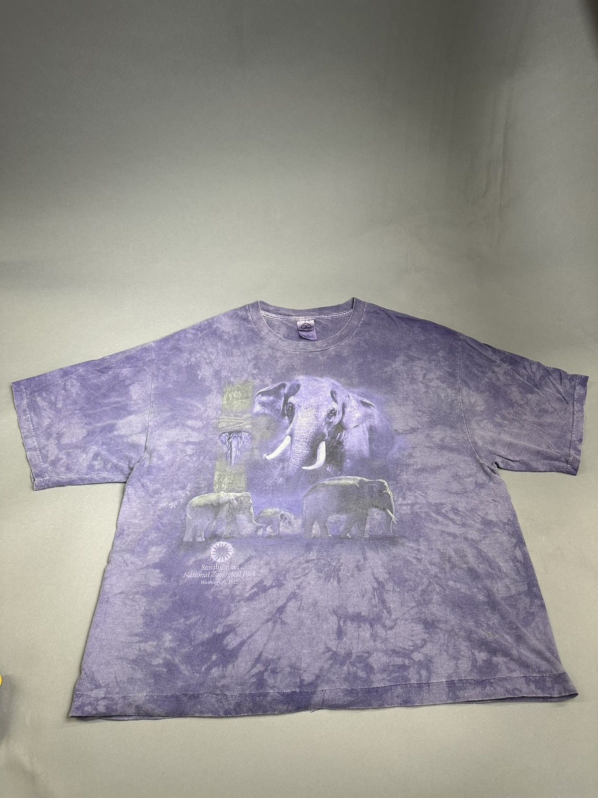 Vintage Smithsonian Museum Purple Elephant Tie Dye Y2k Vintage Tee