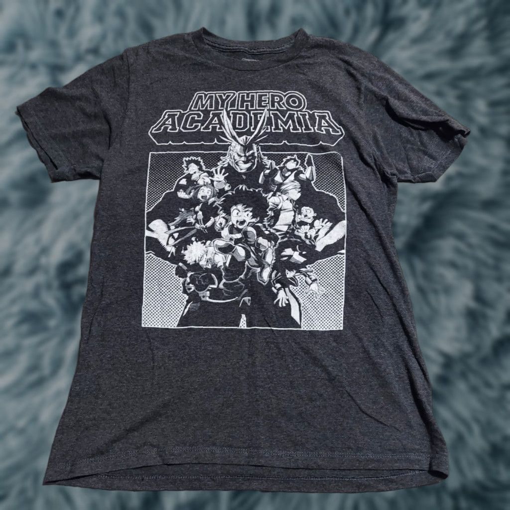 Vintage My Hero Academia T Shirt Men Small Gray Graphic Anime Cartoon Crew Neck Short Sleeve