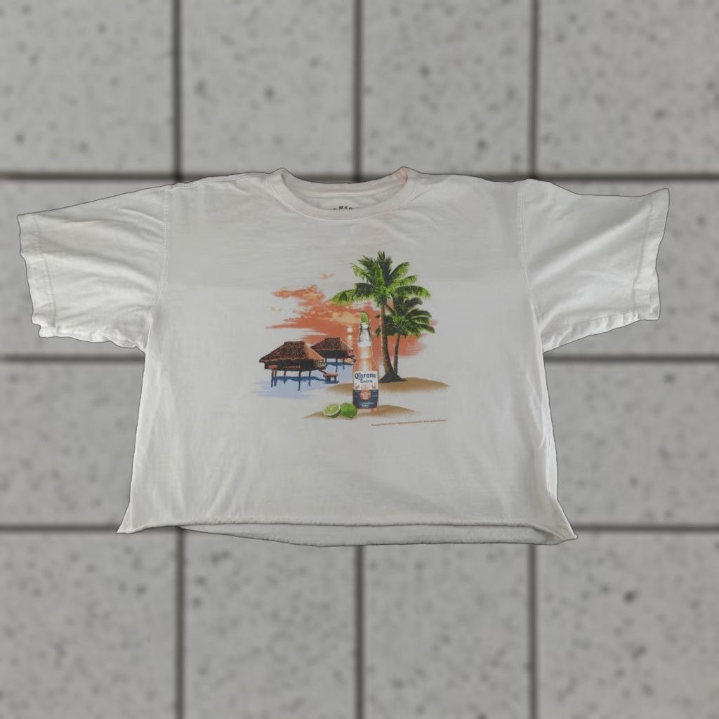 Vintage Joe Marlin T Shirt Mens 2xl White Tropical Beach Beer Graphic Tee