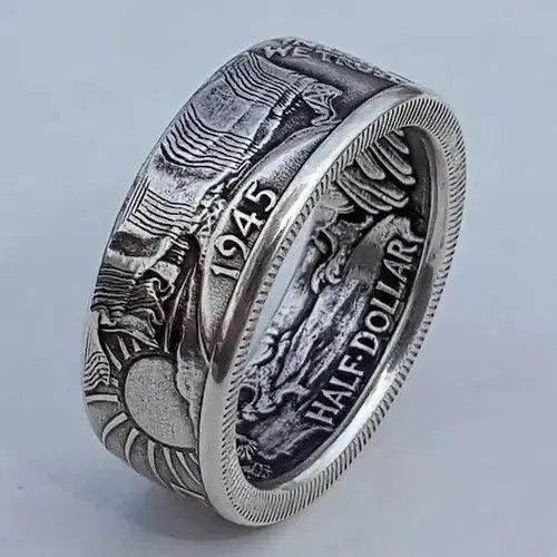 Objects Iv Life New Us 1945 Half Dollar Men Rings