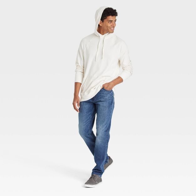 Designer Goodfellow Mens White Garment Dyed Hoodie