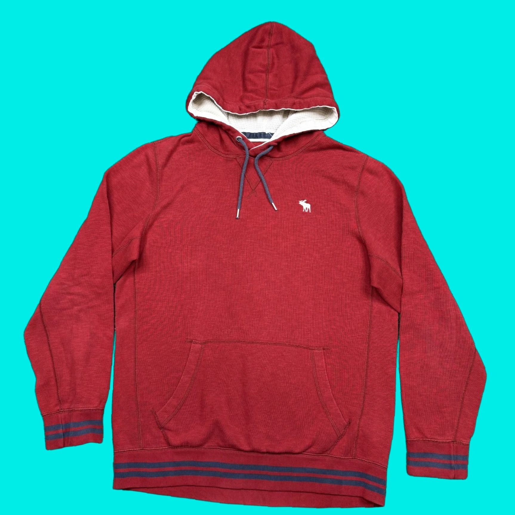 Fitch Vintage Abercrombie Fitch Hoodie Mens Size S Red Pullover Long Sleeve Hooded Pullo