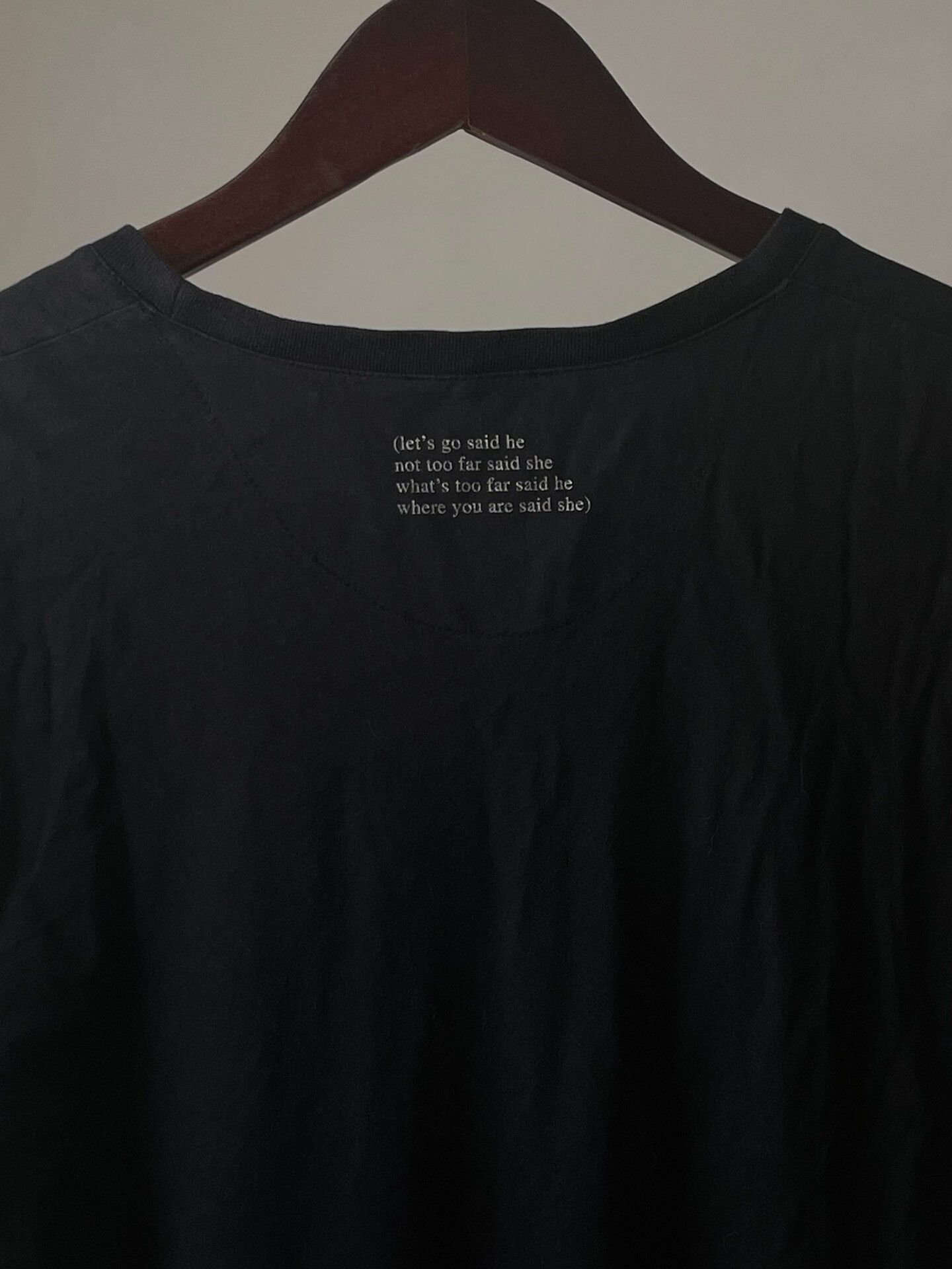 Demeulemeester Ann Demeulemeester Black T Shirt With Slogan Hoodie, Sweatshirt | FlexRushtees.com