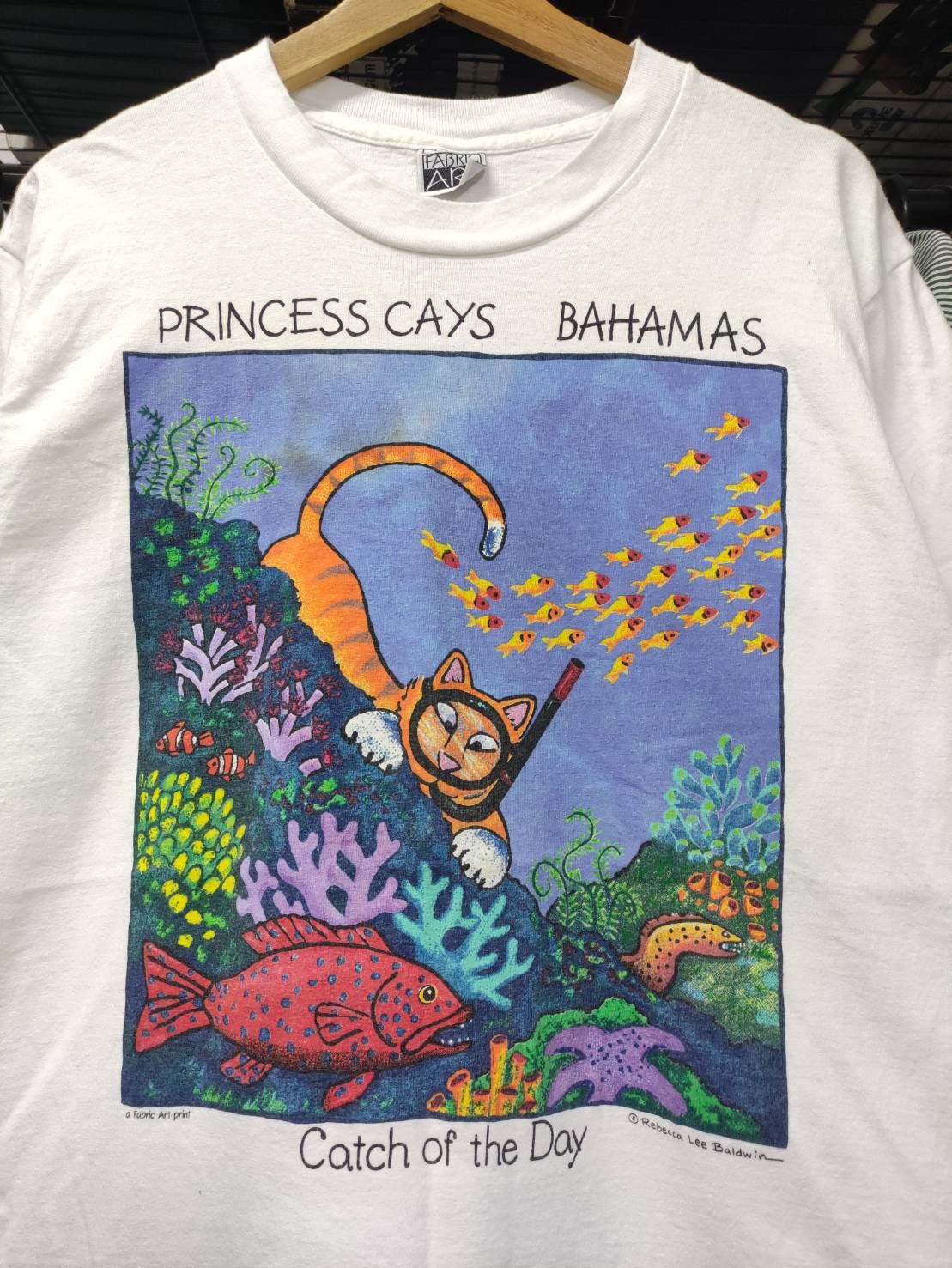 Vintage Vtg 90 S Scuba Cat Catch Of The Day Funny Art T Shirt Hoodie, Sweatshirt | FlexRushtees.com