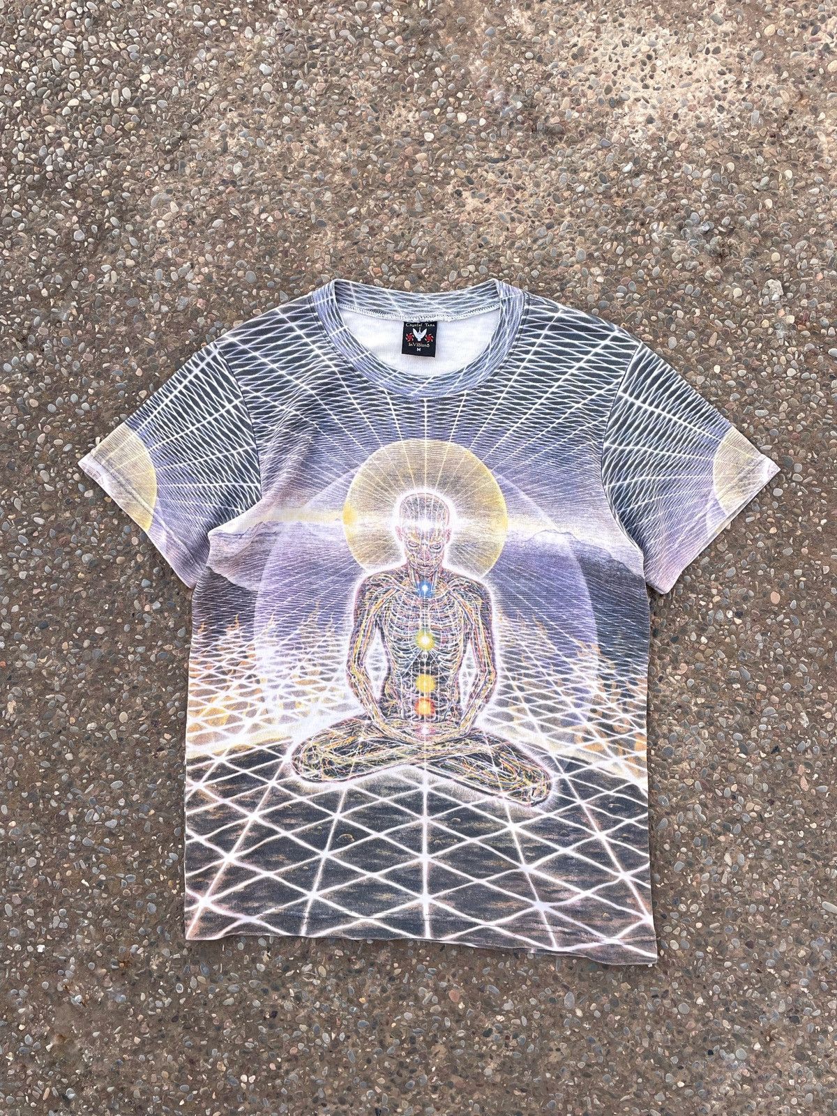 Vintage 90 S Crystal Tara Alex Grey Psychedelic Art Tee