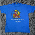 Fruit Of The Loom Vintage 1980s Blue Cotton Blend Military T Shirt 815th Aviation Engineers Battalio Hoodie, Sweatshirt