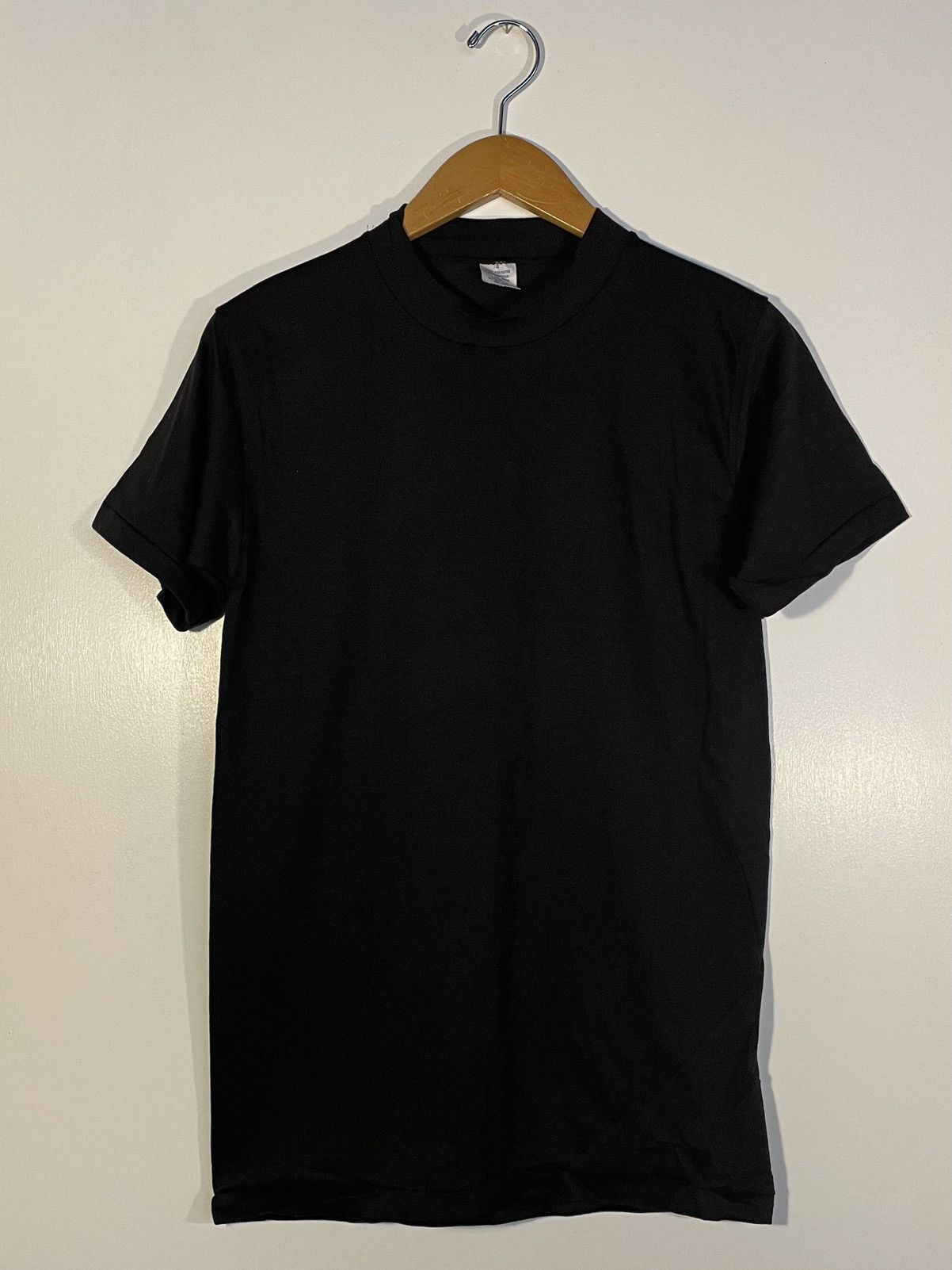 Vintage 70s Black Tee Blank Super Thin Nos