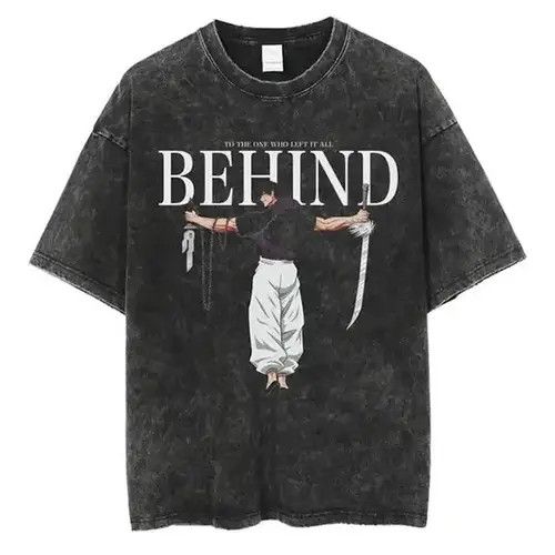 Anime Graphic Print Jujutsu Kaisen Washed T Shirt