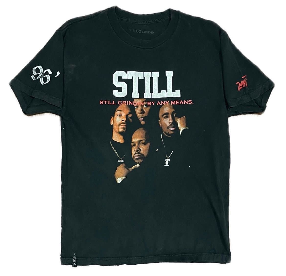 Rap Tees Tupac Death Row Records Crew Still Grindin By Any Means Hoodie, Sweatshirt | FlexRushtees.com