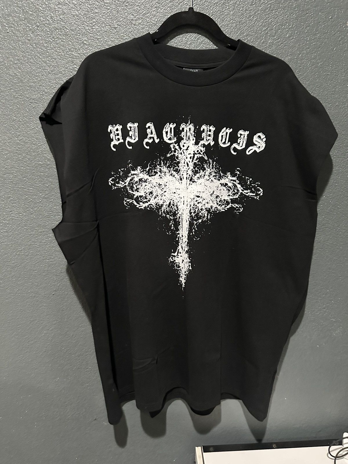 Staff Workforce G59 Glitch Cross Sleeveless Tee Black Hoodie, Sweatshirt | FlexRushtees.com