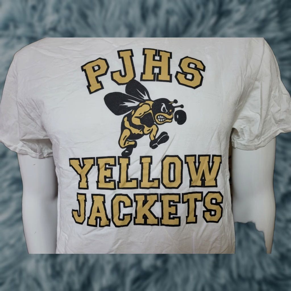 Jerzees Perrysburg Oh Junior High School Yellowjackets T Shirt Medium White Jerzees 100 Cotton Graph Hoodie, Sweatshirt