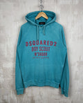 Dsquared2 Boy Scout Printed Hoodie Washed Turquoise T-Shirts, Sweatshirt | FlexRushtees.com