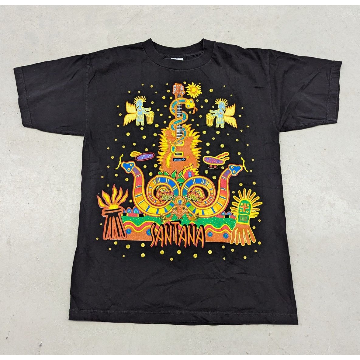 Vintage 1996 Carlos Santana Psychedelic Art T Shirt