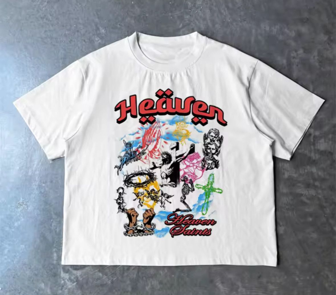 Other Streetwear Y2k Korean Heaven Graphic White T Shirt Hoodie, Sweatshirt | FlexRushtees.com