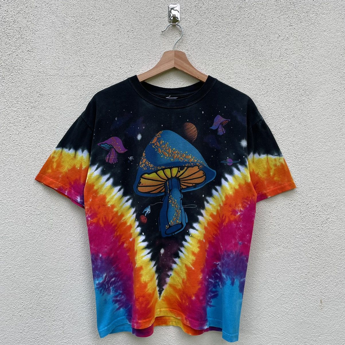Vintage Shrooms Psychedelic Tie Dye Tee Shirt