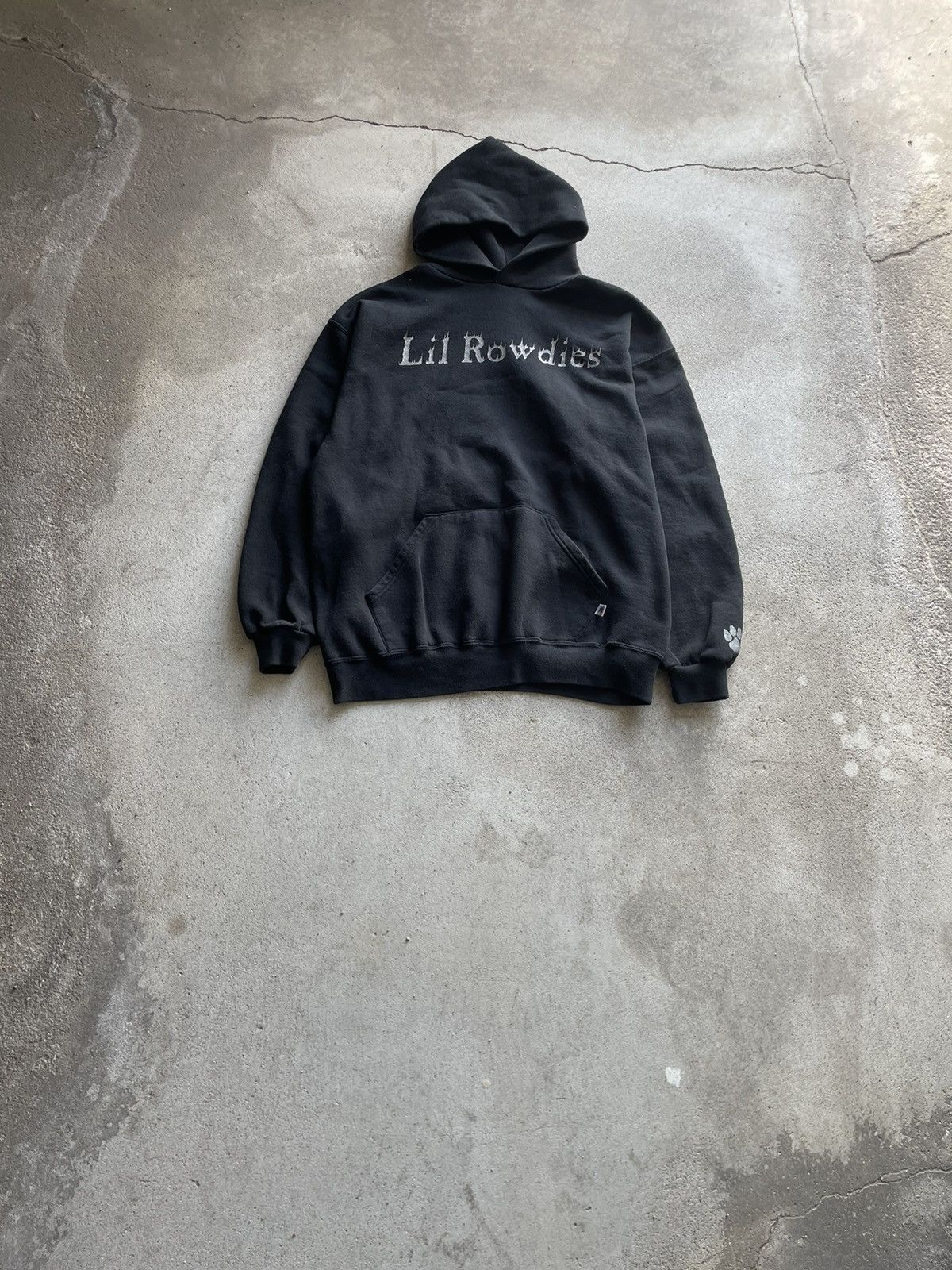 Vintage Sunfaded Y2k Russell Lil Rowdies Flame Boxy Hoodie