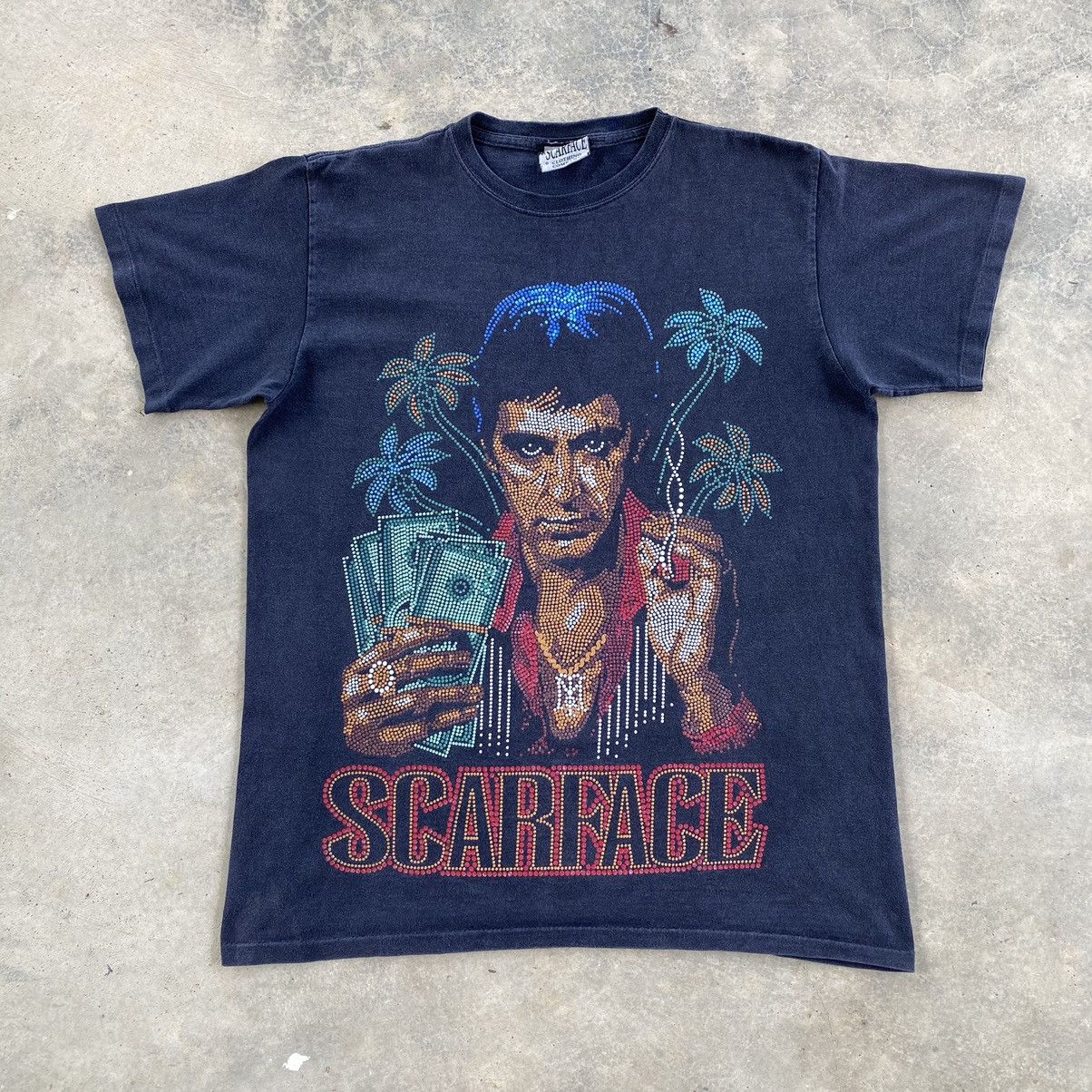 Vintage 90s Scarface Tony Montana Movie Rare Tshirt Hoodie, Sweatshirt | FlexRushtees.com