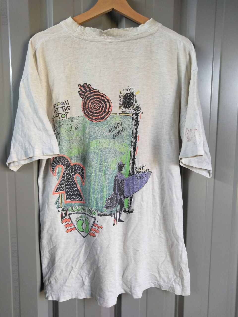 Ten 90s Hang Ten Hawaiian Distressed Destroyed Surf Tee Hoodie, Sweatshirt | FlexRushtees.com